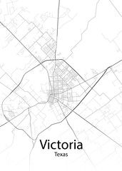 Victoria Texas minimalist map