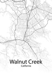 Fototapeta na wymiar Walnut Creek California minimalist map