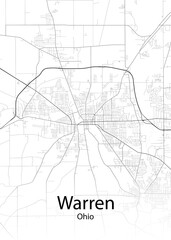 Warren Ohio minimalist map