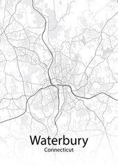 Waterbury Connecticut minimalist map