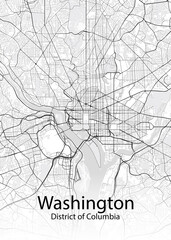 Washington District of Columbia minimalist map
