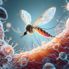 aedes aegypti mosquito wolbachia virus illustration