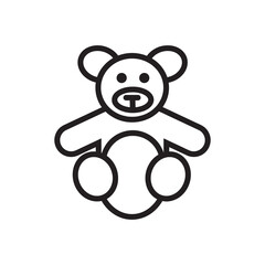 Soft toy, Teddy bear line icon,vector sign, flat trendy style illustration on white background..eps