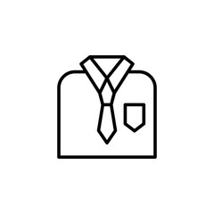 Uniform line icon,Shirt and tie symbol, logo flat trendy style illustration on white background..eps