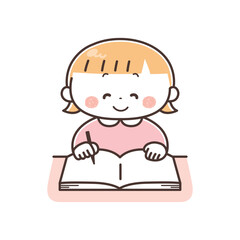 勉強する女の子