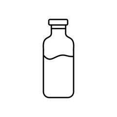 Milk bottle line icon, outline vector sign, linear icon flat illustration on white background..eps