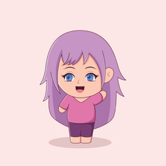 Chibi Anime Character Design Illustration