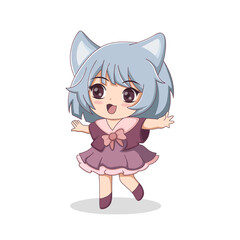 Chibi Anime Character Design Illustration
