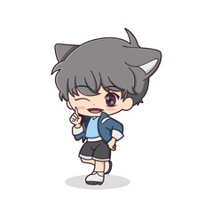 Chibi Anime Character Design Illustration