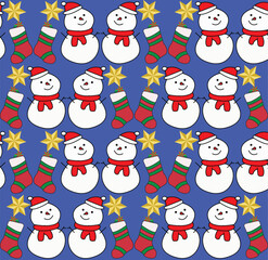 christmas seamless pattern snowman