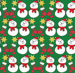 christmas seamless pattern snowman
