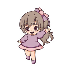 Chibi Anime Character Design Illustration