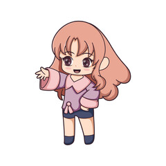 Chibi Anime Character Design Illustration