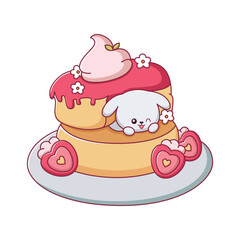 Cute Dessert Character Design Illustration