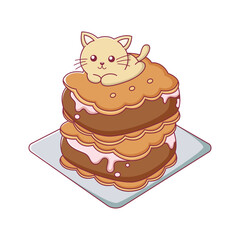 Cute Dessert Character Design Illustration