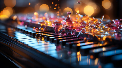 abstract musical background piano keyboard  - obrazy, fototapety, plakaty