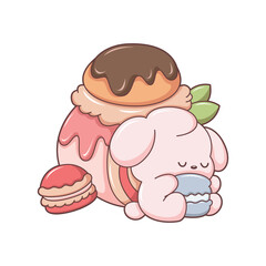 Obraz premium Cute Dessert Character Design Illustration