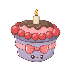 Cute Cupcake Character Design Illustration