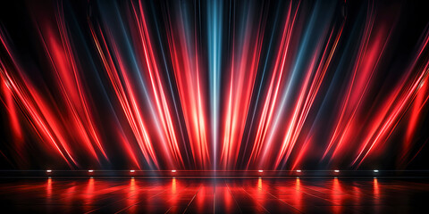 Streaks of Red and Blue Light on a Show scene