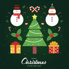 Merry Christmas background Christmas, Christmas tree, Santa Claus, Christmas title, Christmas decoration, Christmas hat, Christmas socks vector elements collection
