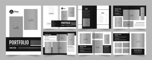Fotobehang Architecture portfolio template or professional interior portfolio design, interior portfolio, business portfolio. © Creative Pixa