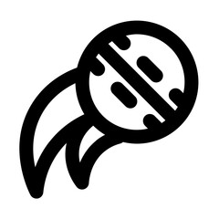 cricket ball line icon