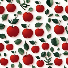 Red Apple on White Background - Simple and Elegant Design Generative AI