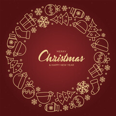 Merry Christmas background Christmas, Christmas tree, Santa Claus, Christmas title, Christmas decoration, Christmas hat, Christmas socks vector elements collection