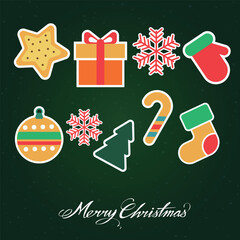 Merry Christmas background Christmas, Christmas tree, Santa Claus, Christmas title, Christmas decoration, Christmas hat, Christmas socks vector elements collection
