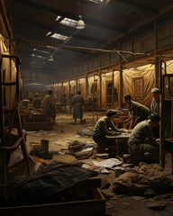 A group of men working in a warehouse