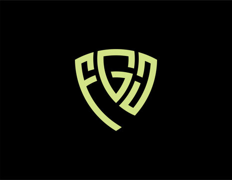 FGJ creative letter shield logo design vector icon illustration