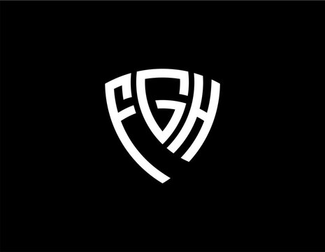 FGH creative letter shield logo design vector icon illustration