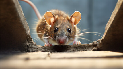 A brown rat sitting on top of a wooden floor