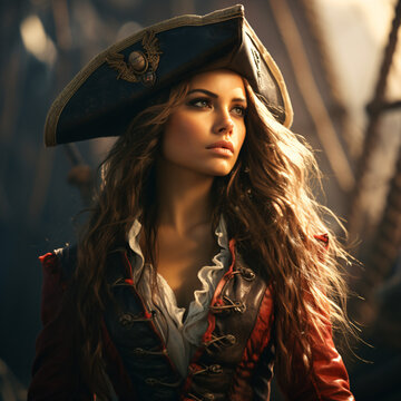 A woman dressed in a pirate costume
