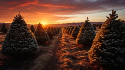 Christmas trees in the farm