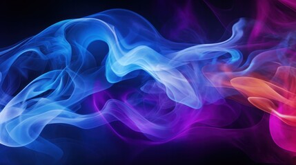 Obraz premium color full smoke on a black background. High quality photo, background, design, pattern, modern, bright, fog and smoke, illustration, art, abstract backgrounds, creativity