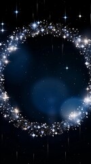 Night sky background diamonds frame art with space for text, background image, AI generated