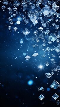 Night sky background diamonds frame art with space for text, background image, AI generated