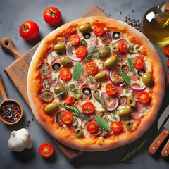 delicious tasty pizza plain bakground