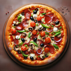 delicious tasty pizza plain bakground
