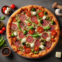 delicious tasty pizza plain bakground