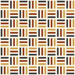 Abstract geometric seamless pattern with lines and square shapes in vintage and retro colors on beige backgrounds. Graphic design for textile and fabric print. Vector Illustration.