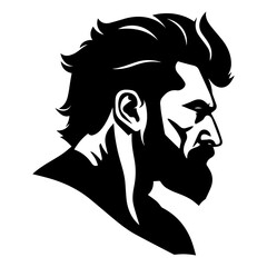 A Strong man vector silhouette illustration black color, a hard man, power man, vector, hulk man