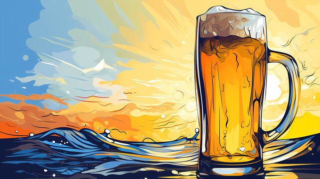 Hand drawn beer illustration pictures
