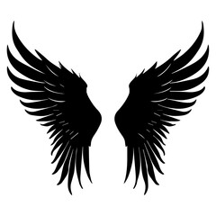 Wing vector silhouette illustration black color