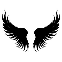 Wing vector silhouette illustration black color