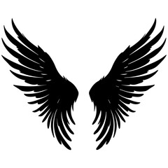 Wing vector silhouette illustration black color