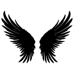Wing vector silhouette illustration black color