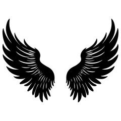 Wing vector silhouette illustration black color