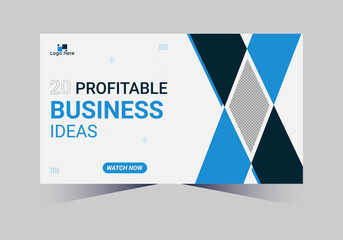 social media web cover banner and youtube thumbnail template design